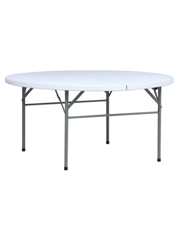 60” Round White Folding Table